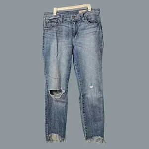 Pistola Audrey Distressed Cropped Jeans In Santa Cruz
